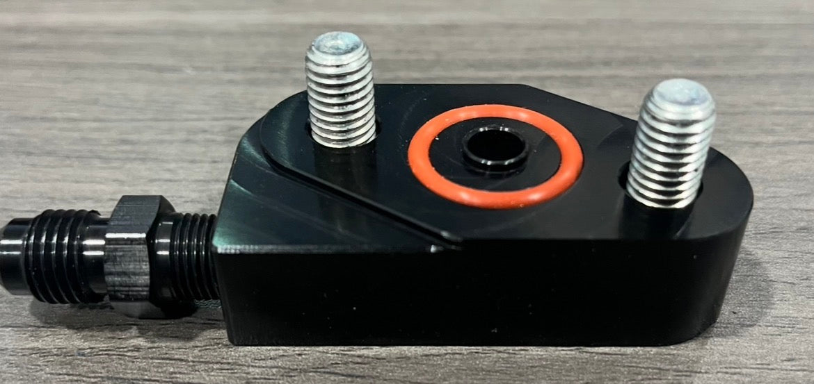 LOW Profile Turbo Oil Feed Block for T4 and s400 turbos
